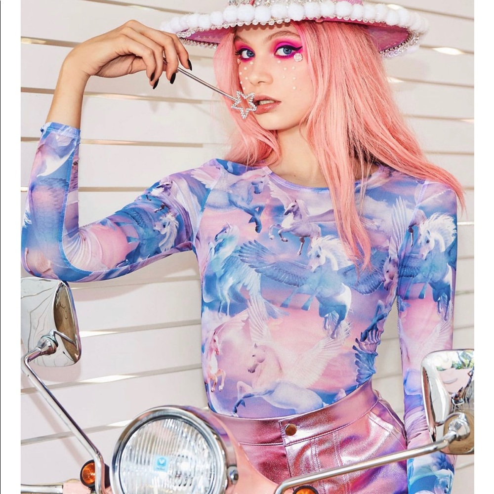 Blackmilk Pegasus dreams sheer top NWT size M